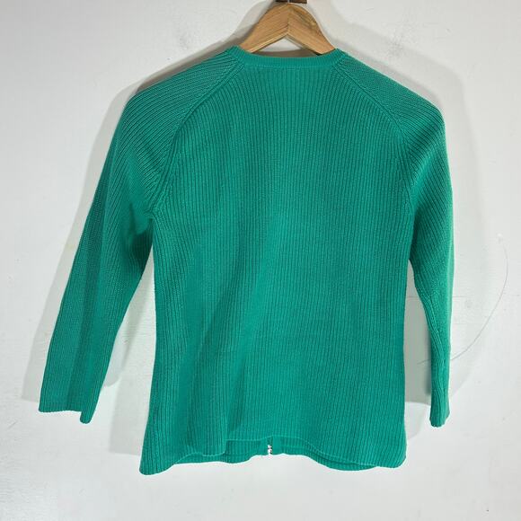 Ralph Lauren Sport Green Teal Cotton Cardigan - Women's Small - Picture 7 of 7